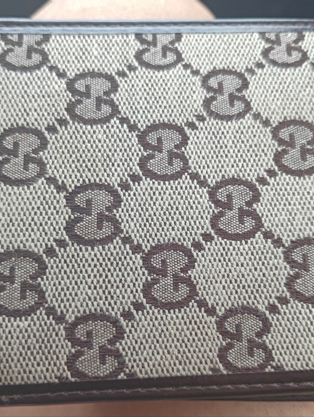 Gucci Monogram Canvas Wallet - Brown and Beige